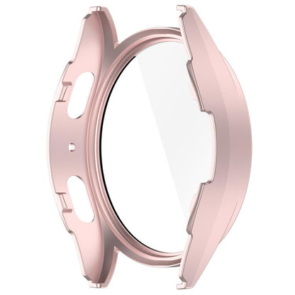 For Samsung Galaxy Watch 7 44mm Tempered Film Integrated Waterproof PC Watch Protective Cover(Rose Gold) by bashfashion