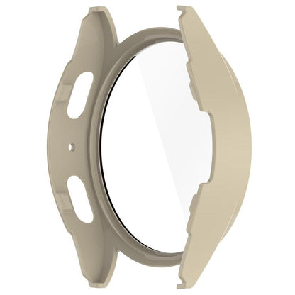 For Samsung Galaxy Watch 7 44mm Tempered Film Integrated Waterproof PC Watch Protective Cover(Ivory) by bashfashion