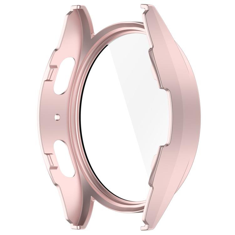 For Samsung Galaxy Watch 7 40mm Tempered Film Integrated Waterproof PC Watch Protective Cover(Rose Gold) by bashfashion