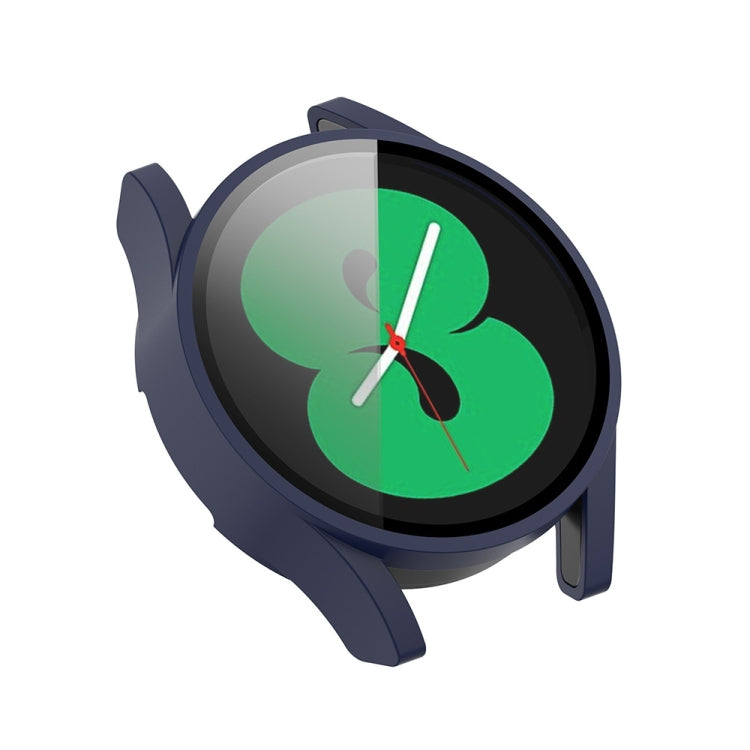 For Samsung Galaxy Watch FE 40mm PC + Tempered Glass Film Integrated Watch Protective Case(Midnight Blue) by bashfashion