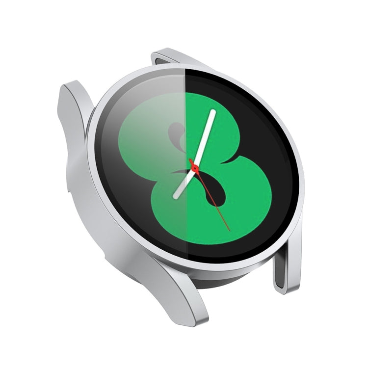 For Samsung Galaxy Watch FE 40mm PC + Tempered Glass Film Integrated Watch Protective Case(Silver) by bashfashion