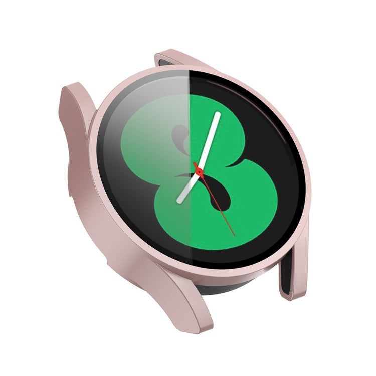 For Samsung Galaxy Watch FE 40mm PC + Tempered Glass Film Integrated Watch Protective Case(Rose Gold) by bashfashion