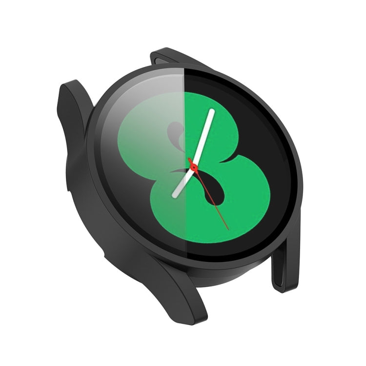 For Samsung Galaxy Watch FE 40mm PC + Tempered Glass Film Integrated Watch Protective Case(Black) by bashfashion