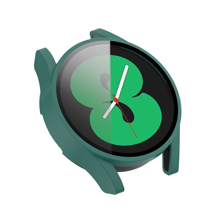 For Samsung Galaxy Watch FE 40mm PC + Tempered Glass Film Integrated Watch Protective Case(Green) by bashfashion