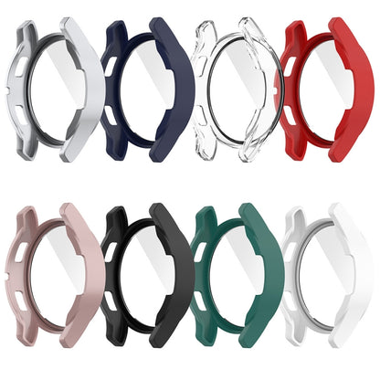 For Samsung Galaxy Watch FE 40mm PC + Tempered Glass Film Integrated Watch Protective Case(Red) by bashfashion