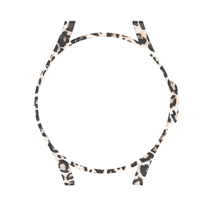 For Samsung Galaxy Watch FE 40mm Half Pack Hollow PC Watch Protective Case(Black Hair Leopard) by bashfashion