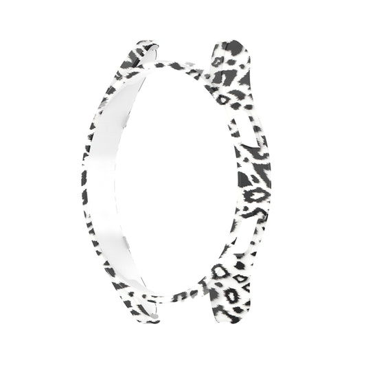 For Samsung Galaxy Watch FE 40mm Half Pack Hollow PC Watch Protective Case(White Hair Leopard) by bashfashion