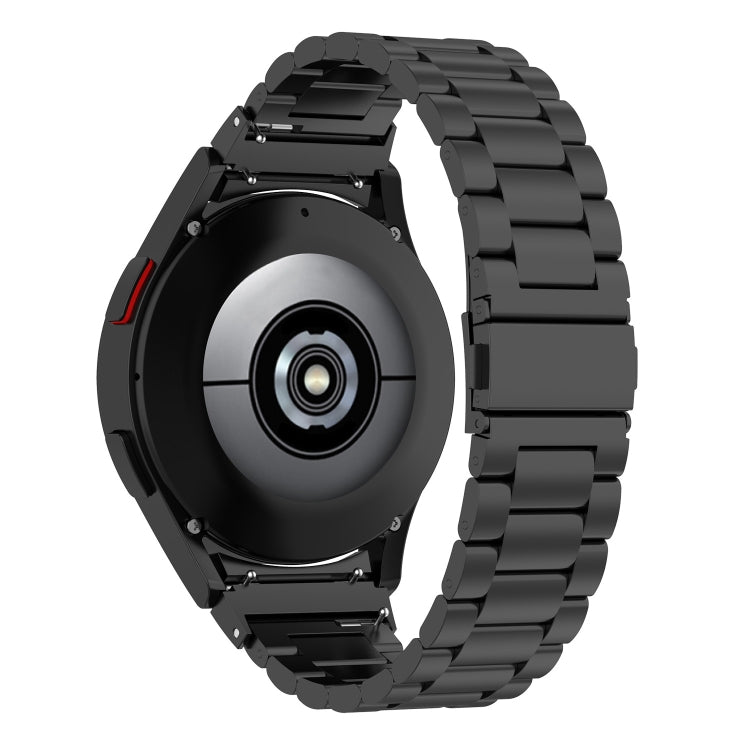 For Samsung Galaxy Watch 7 40 / 44mm Three Bead Stainless Steel Metal Watch Strap(Black) by bashfashion