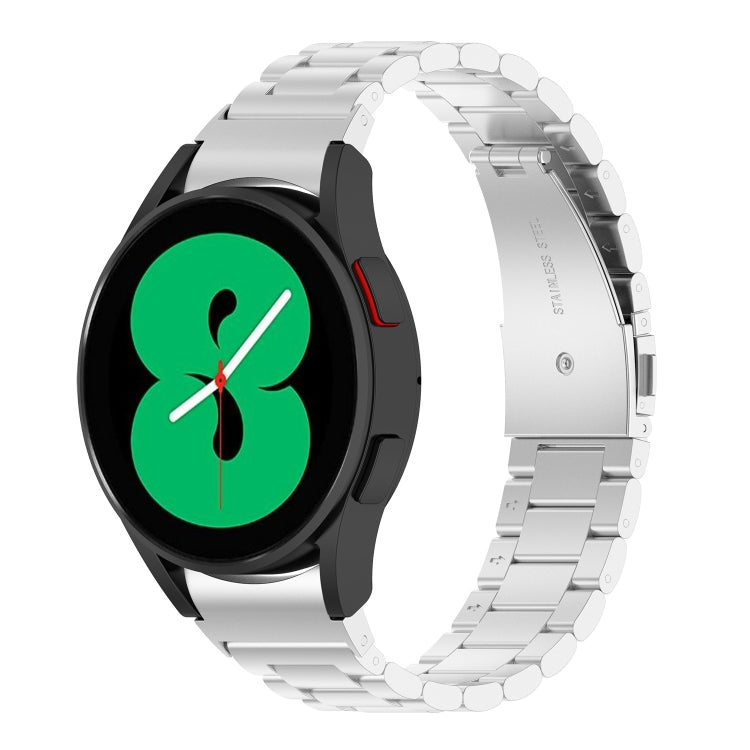 For Samsung Galaxy Watch Ultra 47mm / Ultra 2025 Three Bead Stainless Steel Metal Watch Strap(Silver) by bashfashion