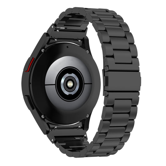 For Samsung Galaxy Watch Ultra 47mm / Ultra 2025 Three Bead Stainless Steel Metal Watch Strap(Black) by bashfashion