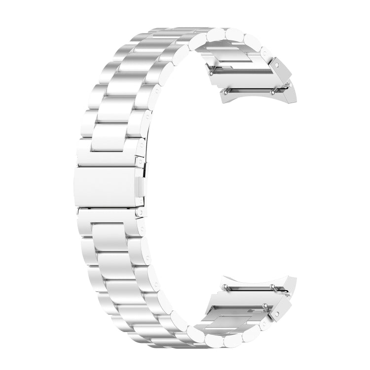 For Samsung Galaxy Watch FE 40mm Three Bead Stainless Steel Metal Watch Strap(Silver) by bashfashion