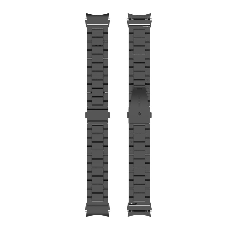 For Samsung Galaxy Watch FE 40mm Three Bead Stainless Steel Metal Watch Strap(Black) by bashfashion