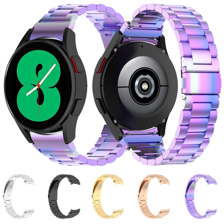 For Samsung Galaxy Watch 7 40 / 44mm Three Bead Stainless Steel Metal Watch Strap(Color) by bashfashion