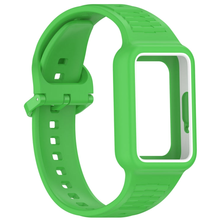 For Samsung Galaxy Fit3 Two Color Frame Integrated Silicone Watch Band(Fluorescent Green) by bashfashion