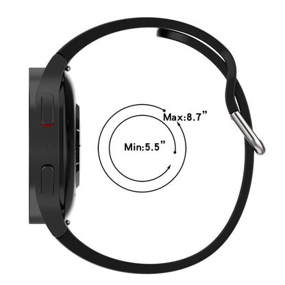 For Samsung Galaxy Watch 7 40 / 44mm Two Color Stripe Silicone Watch Band(Black Red) by bashfashion