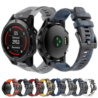 For Garmin Fenix 7X / 7X Pro / Tactix 7 Camouflage Quick Release Silicone Watch Band(White) by bashfashion