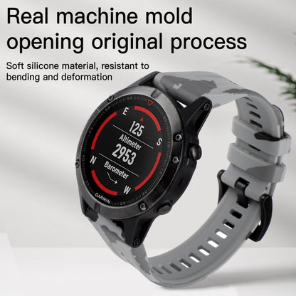 For Garmin Fenix 7X / 7X Pro / Tactix 7 Camouflage Quick Release Silicone Watch Band(White) by bashfashion