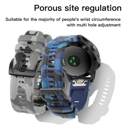 For Garmin Fenix 7X / 7X Pro / Tactix 7 Camouflage Quick Release Silicone Watch Band(White) by bashfashion