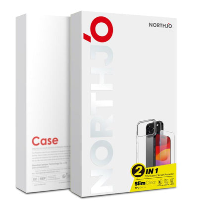 For iPhone 17 NORTHJO 2 in 1 TPU Phone Case Screen Protector Tempered Glass Film(Clear) by NORTHJO