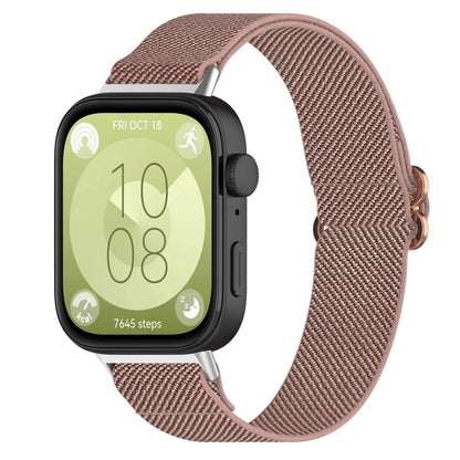 For Huawei Watch Fit 3 Ethnic Style Elastic Nylon Watch Band(Rose Pink) by bashfashion