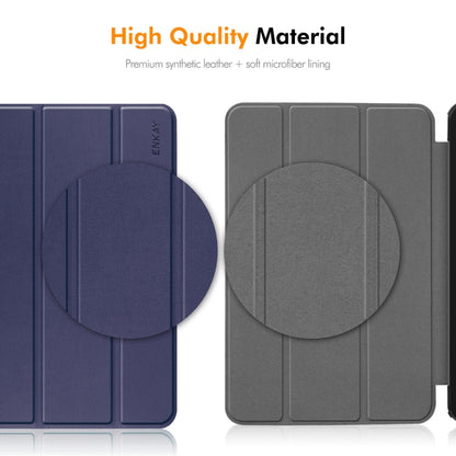 For iPad Pro 13 2025 / 2024 ENKAY Tri-fold Custer Texture TPU Leather Smart Tablet Case with Pen Slot(Grey) by ENKAY