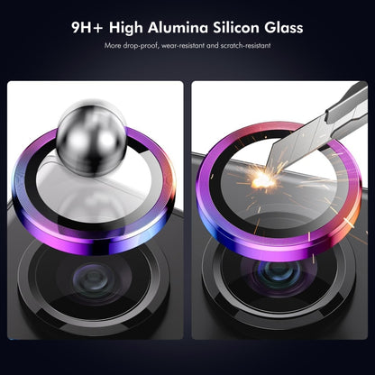 For iPhone 16 Pro / 16 Pro Max ENKAY Hat-Prince AR 9H Rear Lens Aluminium Alloy Tempered Glass Film(Silver) by ENKAY