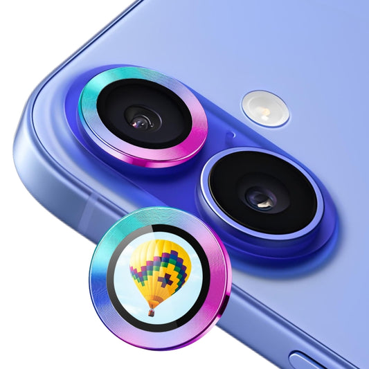 For iPhone 16 / 16 Plus ENKAY Hat-Prince AR 9H Rear Lens Aluminium Alloy Tempered Glass Film(Colorful) by ENKAY