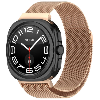 For Samsung Galaxy Watch Ultra 47mm Milan Magnetic Metal Steel Watch Band(Rose Gold) by bashfashion