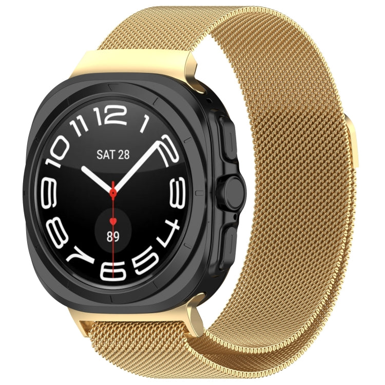 For Samsung Galaxy Watch Ultra 47mm Milan Magnetic Metal Steel Watch Band(Gold) by bashfashion