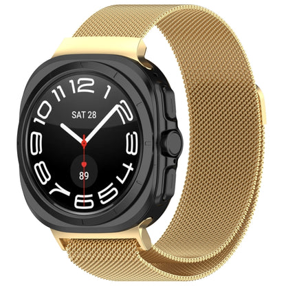 For Samsung Galaxy Watch Ultra 47mm Milan Magnetic Metal Steel Watch Band(Gold) by bashfashion