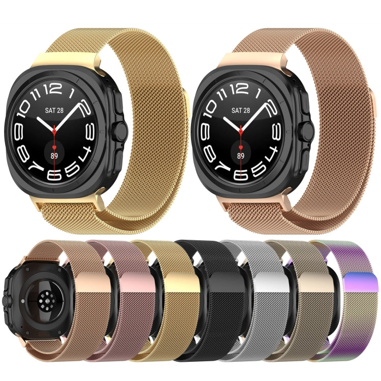 For Samsung Galaxy Watch Ultra 47mm Milan Magnetic Metal Steel Watch Band(Gold) by bashfashion