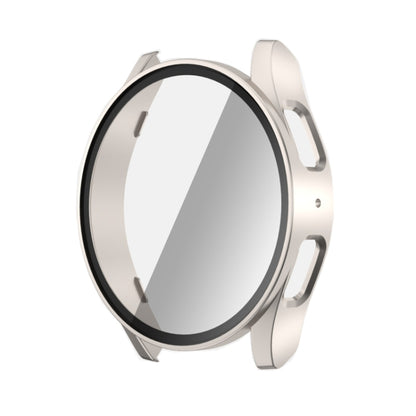 For Samsun Galaxy Watch 7 44mm PC + Tempered Film Integrated Watch Protective Case(Starlight) by bashfashion