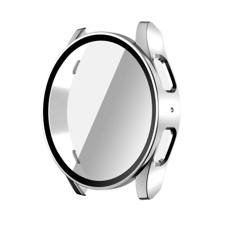 For Samsun Galaxy Watch 7 44mm PC + Tempered Film Integrated Watch Protective Case(Sliver) by bashfashion