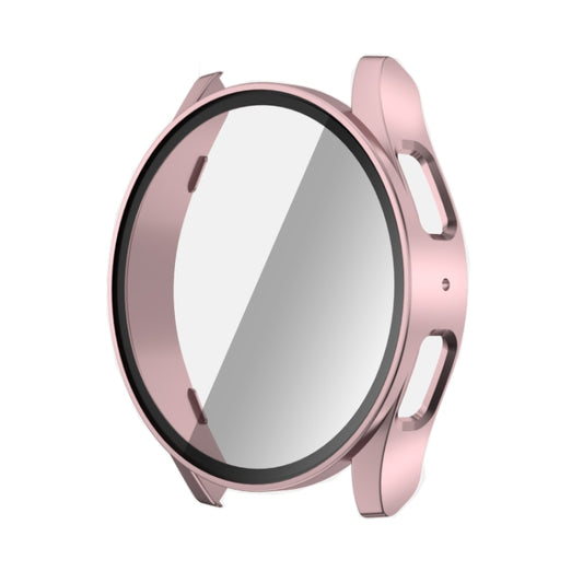 For Samsun Galaxy Watch 7 40mm PC + Tempered Film Integrated Watch Protective Case(Rose Gold) by bashfashion