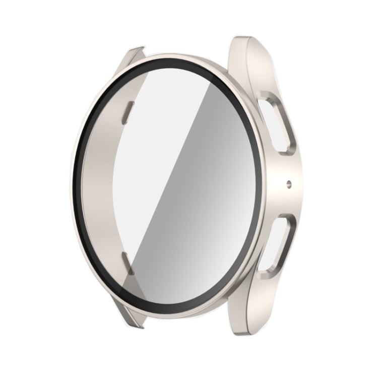 For Samsun Galaxy Watch 7 40mm PC + Tempered Film Integrated Watch Protective Case(Starlight) by bashfashion