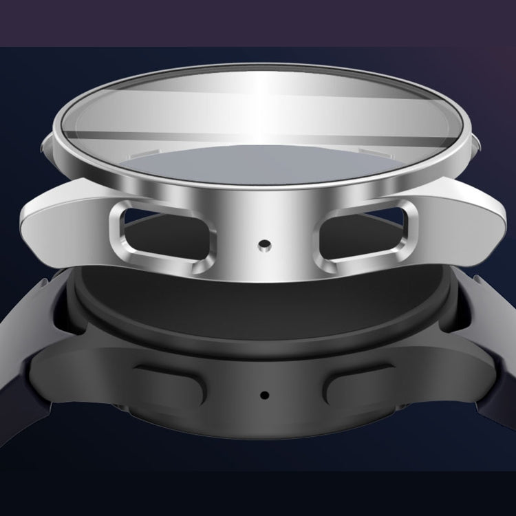 For Samsun Galaxy Watch 7 44mm PC + Tempered Film Integrated Watch Protective Case(Midnight blue) by bashfashion