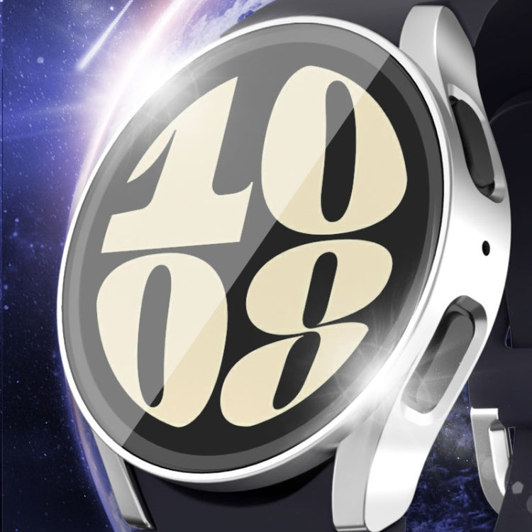 For Samsun Galaxy Watch 7 40mm PC + Tempered Film Integrated Watch Protective Case(Sliver) by bashfashion