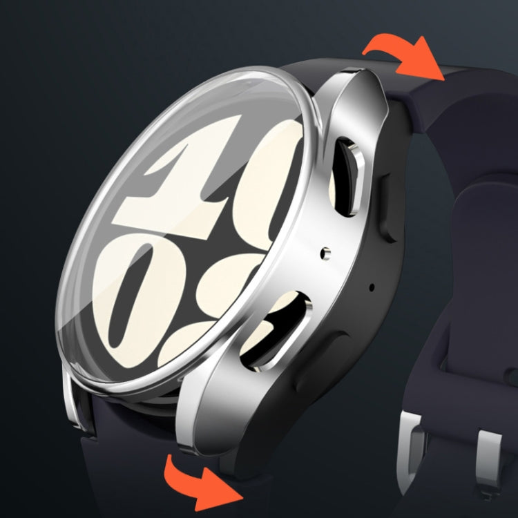 For Samsun Galaxy Watch 7 40mm Full Coverage TPU Electroplated Watch Protective Case(Transparent.) by bashfashion