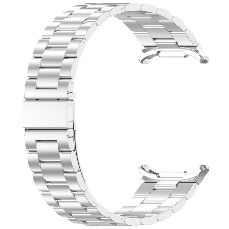 For Samsung Galaxy Watch Ultra 47mm Three Beads Stainless Steel Metal Watch Band(Silver) by bashfashion