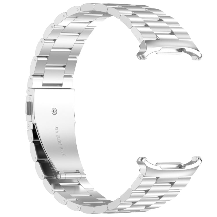 For Samsung Galaxy Watch Ultra 47mm Three Beads Stainless Steel Metal Watch Band(Silver) by bashfashion