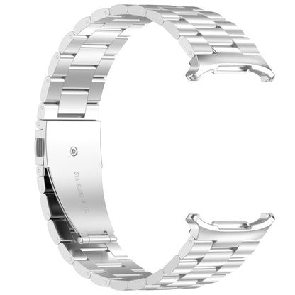 For Samsung Galaxy Watch Ultra 47mm Three Beads Stainless Steel Metal Watch Band(Silver) by bashfashion