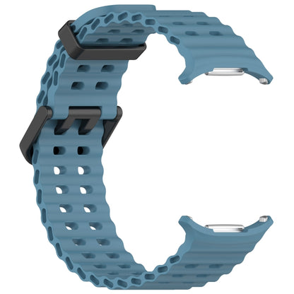 For Samsung Galaxy Watch Ultra 47mm Ocean Hole Dual Buckle Silicone Watch Band(Rock Blue) by bashfashion