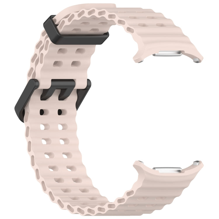 For Samsung Galaxy Watch Ultra 47mm Ocean Hole Dual Buckle Silicone Watch Band(Pink) by bashfashion