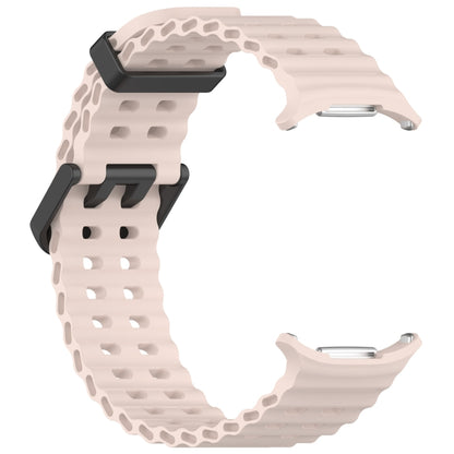 For Samsung Galaxy Watch Ultra 47mm Ocean Hole Dual Buckle Silicone Watch Band(Pink) by bashfashion