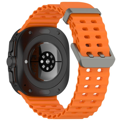 For Samsung Galaxy Watch Ultra 47mm Ocean Hole Dual Buckle Silicone Watch Band(Orange) by bashfashion