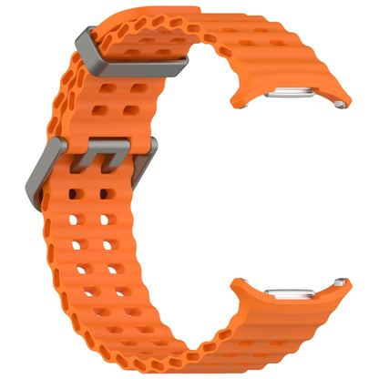 For Samsung Galaxy Watch Ultra 47mm Ocean Hole Dual Buckle Silicone Watch Band(Orange) by bashfashion