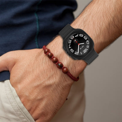 For Samsung Galaxy Watch Ultra 47mm Magnetic Folding Buckle Silicone Leather Watch Band(Black) by bashfashion