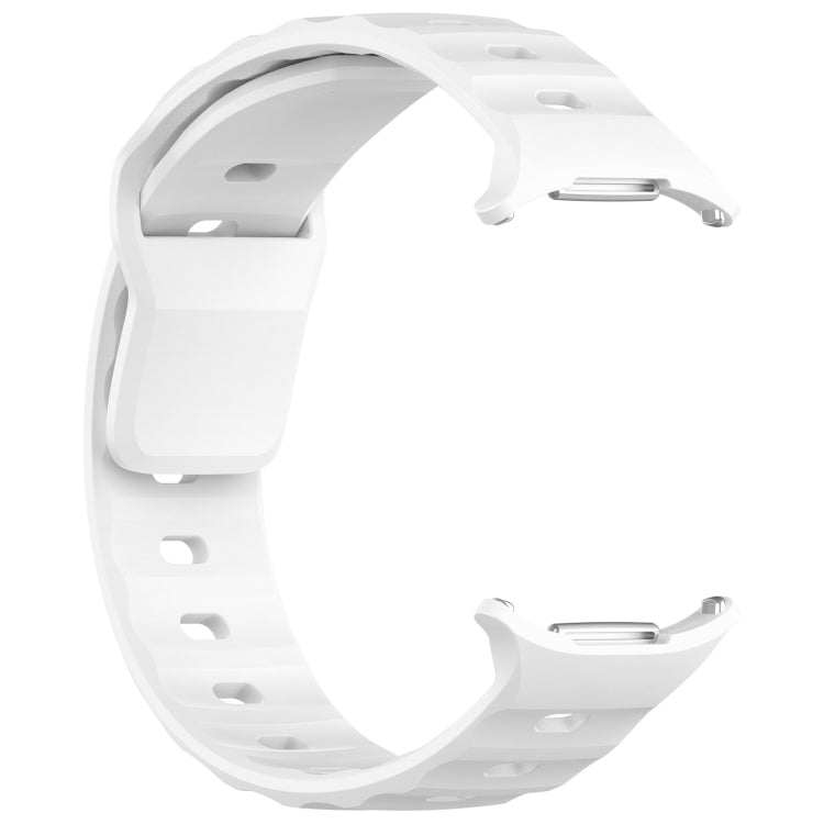 For Samsung Galaxy Watch Ultra 47mm Solid Color Reverse Buckle Silicone Watch Band(White) by bashfashion