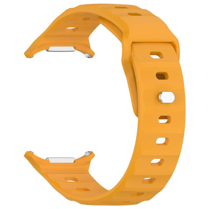 For Samsung Galaxy Watch Ultra 47mm Solid Color Reverse Buckle Silicone Watch Band(Yellow) by bashfashion