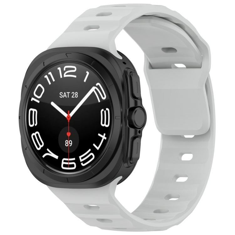 For Samsung Galaxy Watch Ultra 47mm Solid Color Reverse Buckle Silicone Watch Band(Light Gray) by bashfashion